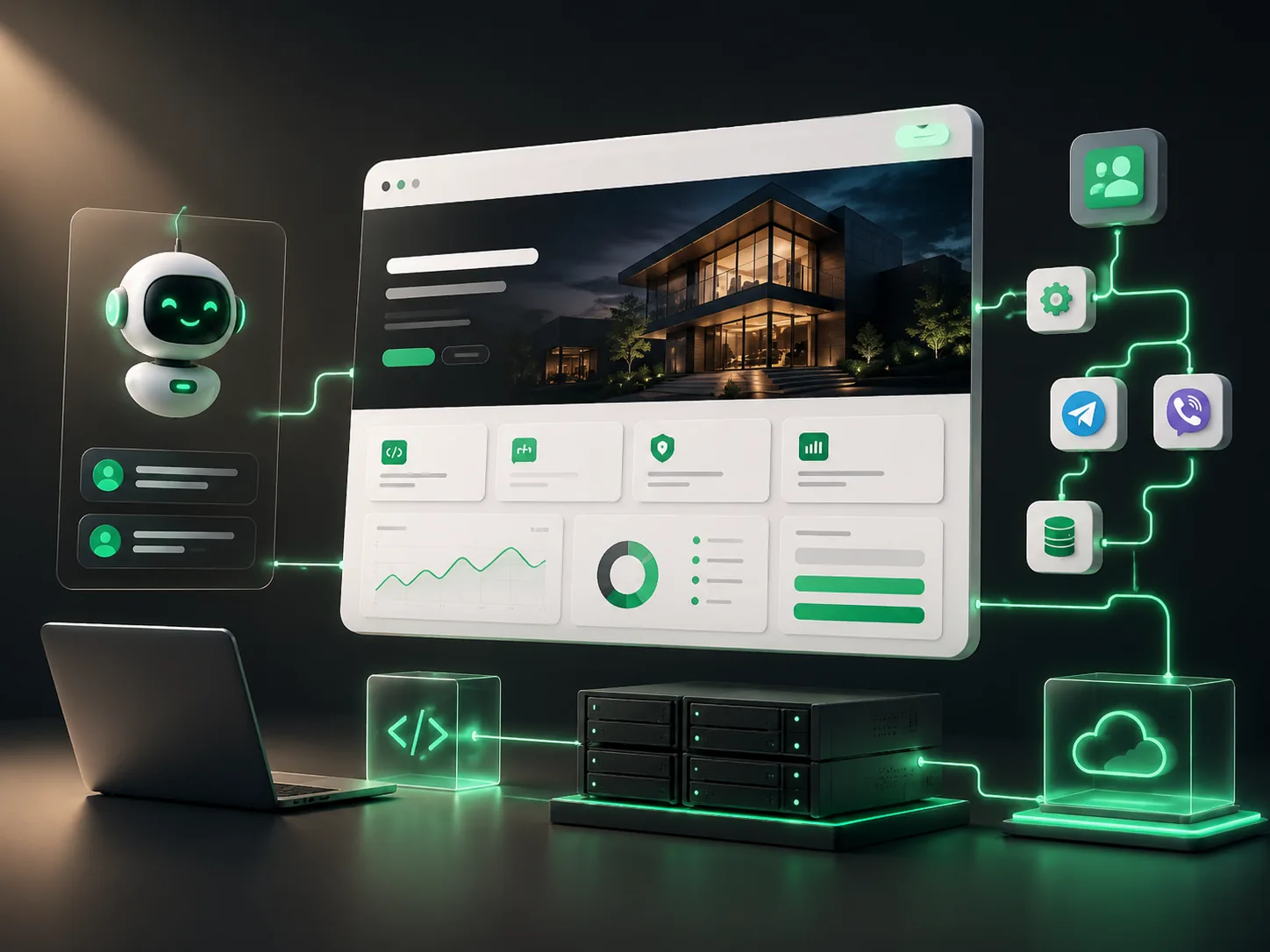 Сайт з AI-чатботом, месенджерами та серверною інфраструктурою